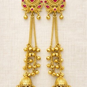 ruby red kashmiri earrings