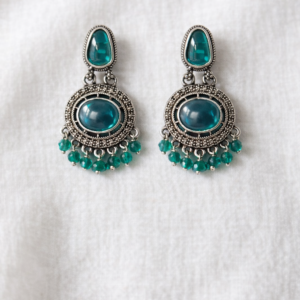 neelaya teal silver earrings 1066