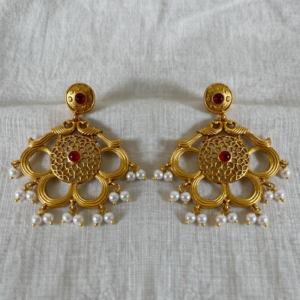 ruby bloom pearl earrings 1123