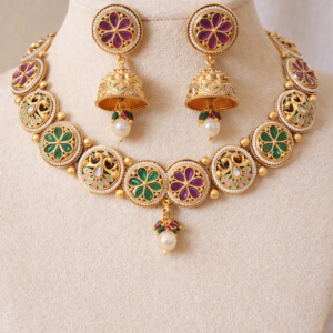 meenakari floral choker set 1141