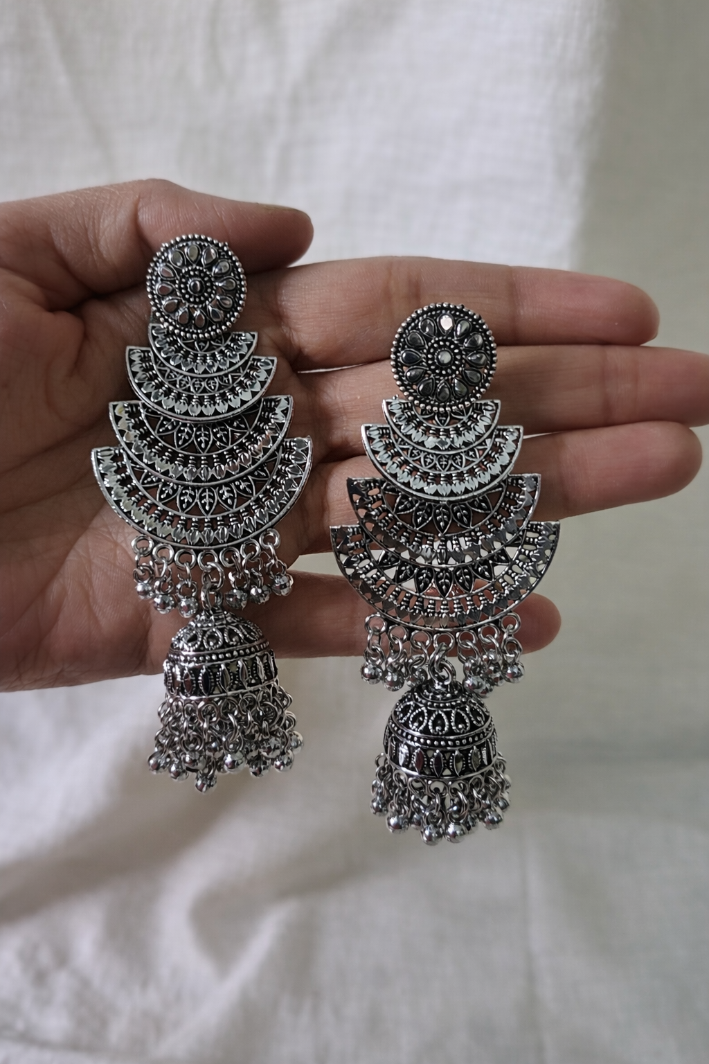 layered jhumka earrings 1151 layered jhumka earrings 1151