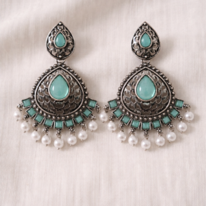 mint pearl earrings 1182