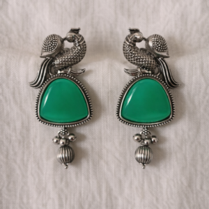 mayura green stone earrings 1183