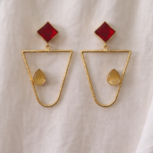 ruby prism drop earrings 1195