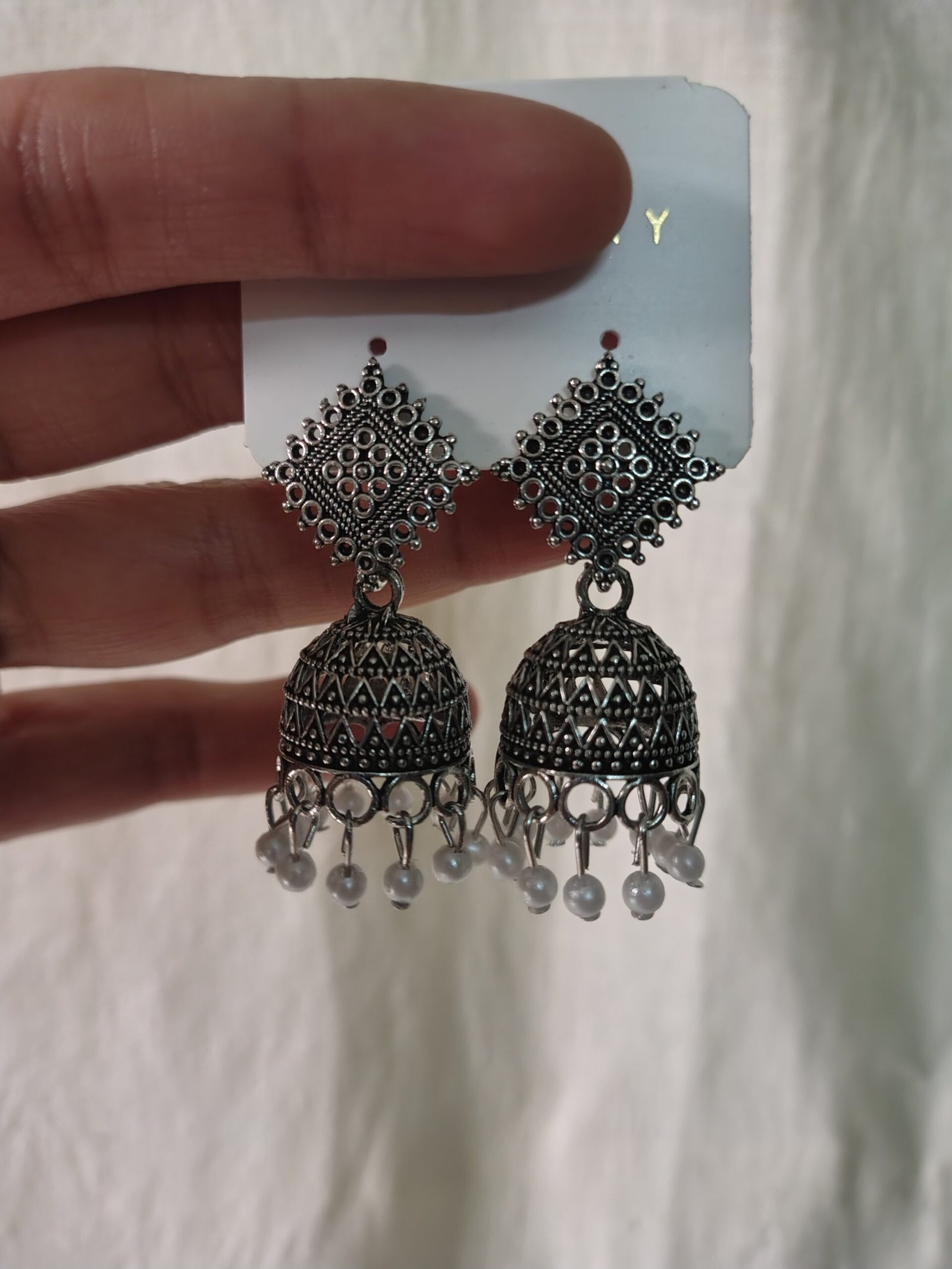 oxidized jhumka earrings 1196 oxidized jhumka earrings 1196