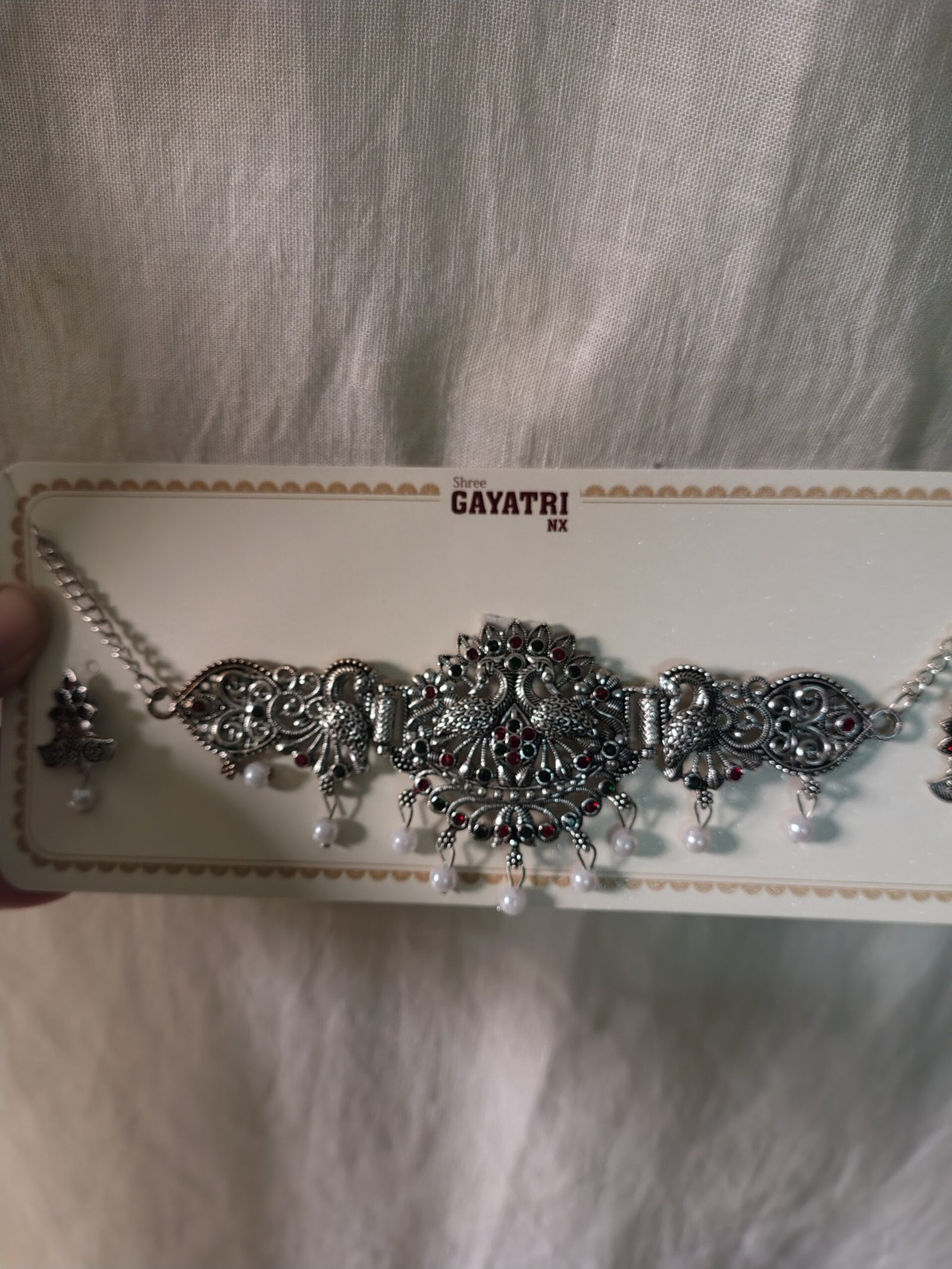 oxidised silver choker set 1175 oxidised silver choker set 1175